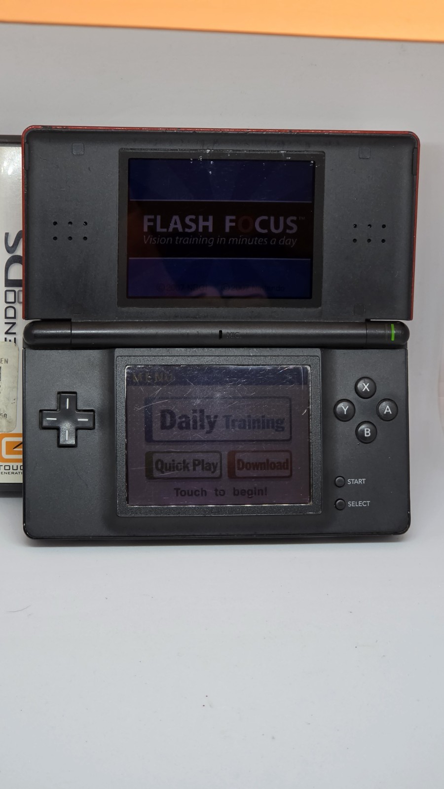 Nintendo DS Lite Crimson Red Console Bundle w/ Charger & 2 Games Tested Working