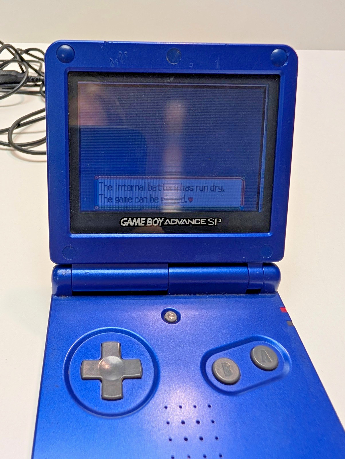 Nintendo Gameboy Advance SP Cobalt + Pokémon Sapphire + Official Charger WORKS