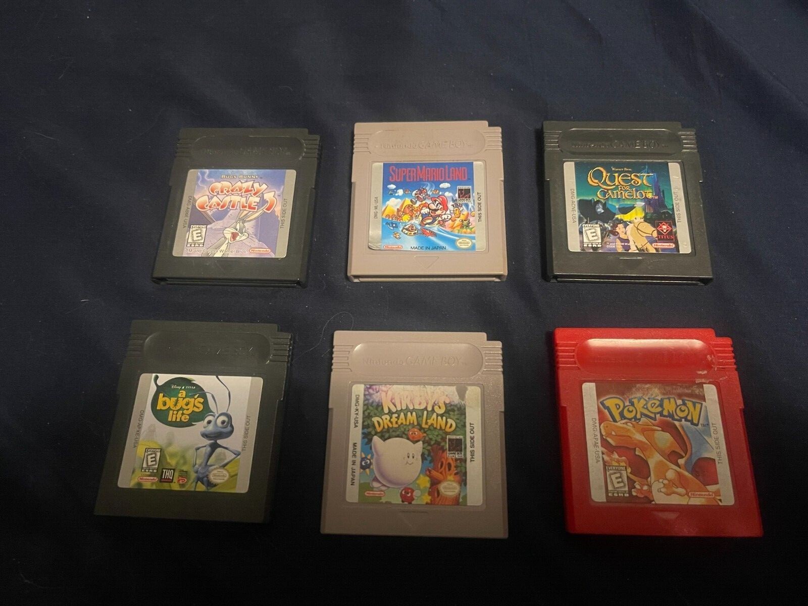 Custom Mega Man Print Nintendo Gameboy with charging cable and 6 games included