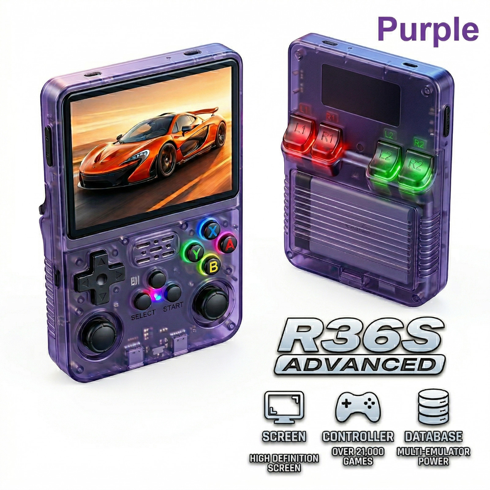 Retro Handheld Video Game Console 20000 Games 65GB, R365 3.5 Inch IPS Screen