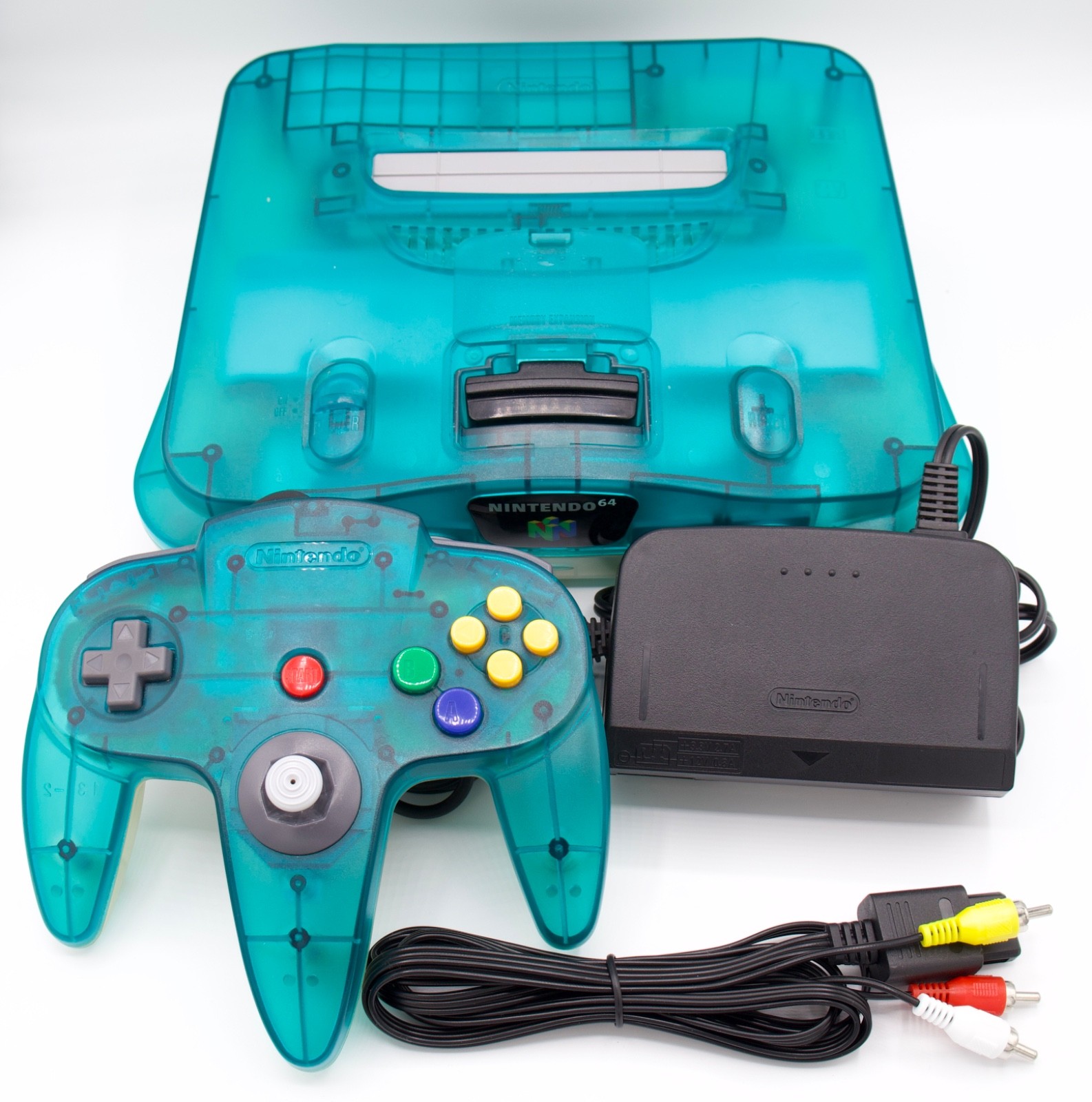 Nintendo 64 Clear Blue Console Set Controller Included NTSC-J Japan Tested