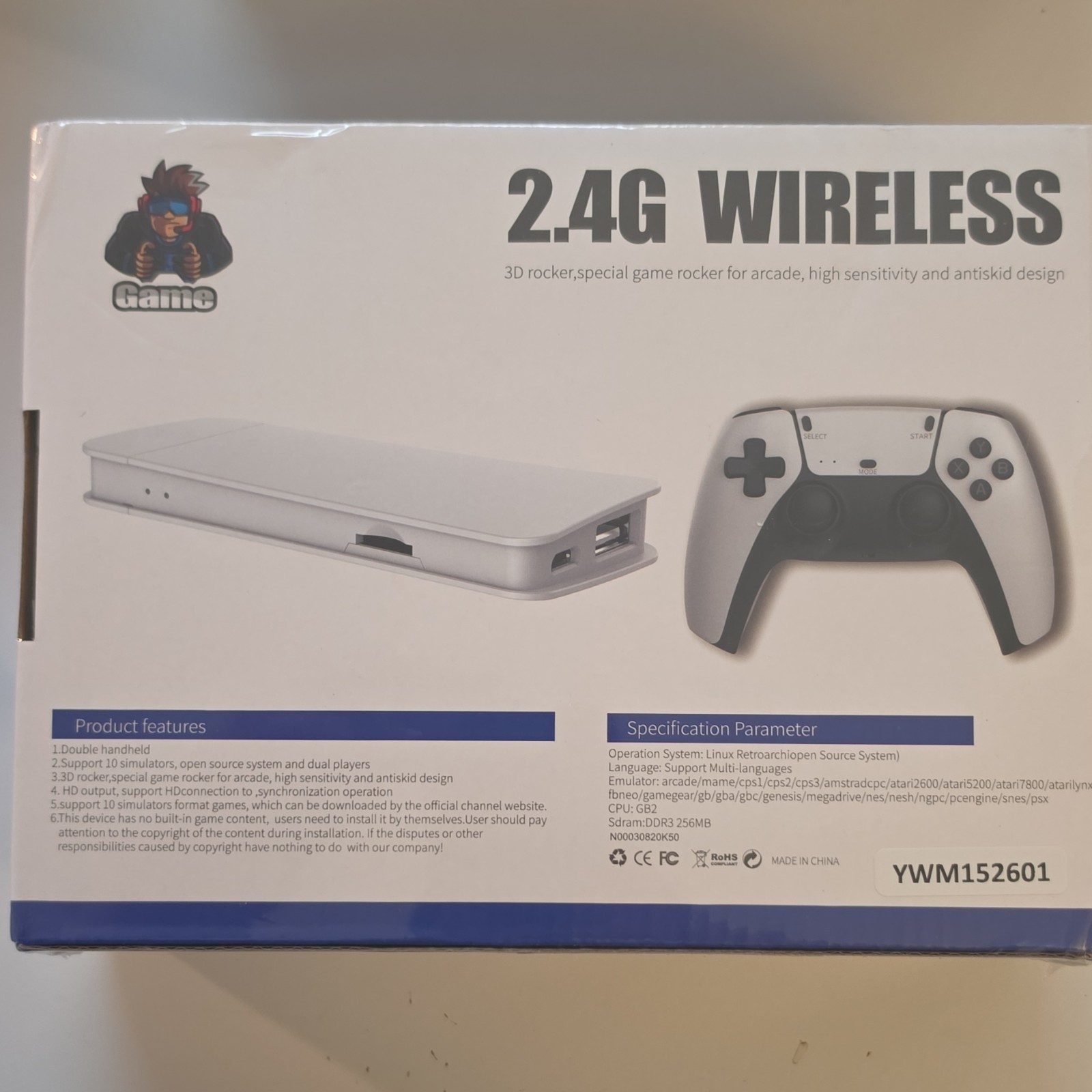 Game 2.4G Wireless Microconsole 4K UHD HDMI Dual Players Open Source System