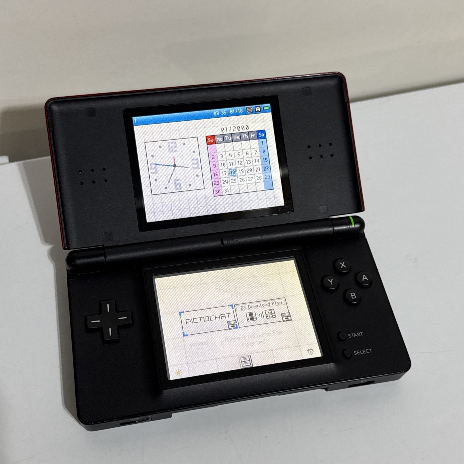 Nintendo DS Lite Crimson Red Handheld System Console Slight Break On Hinge Works