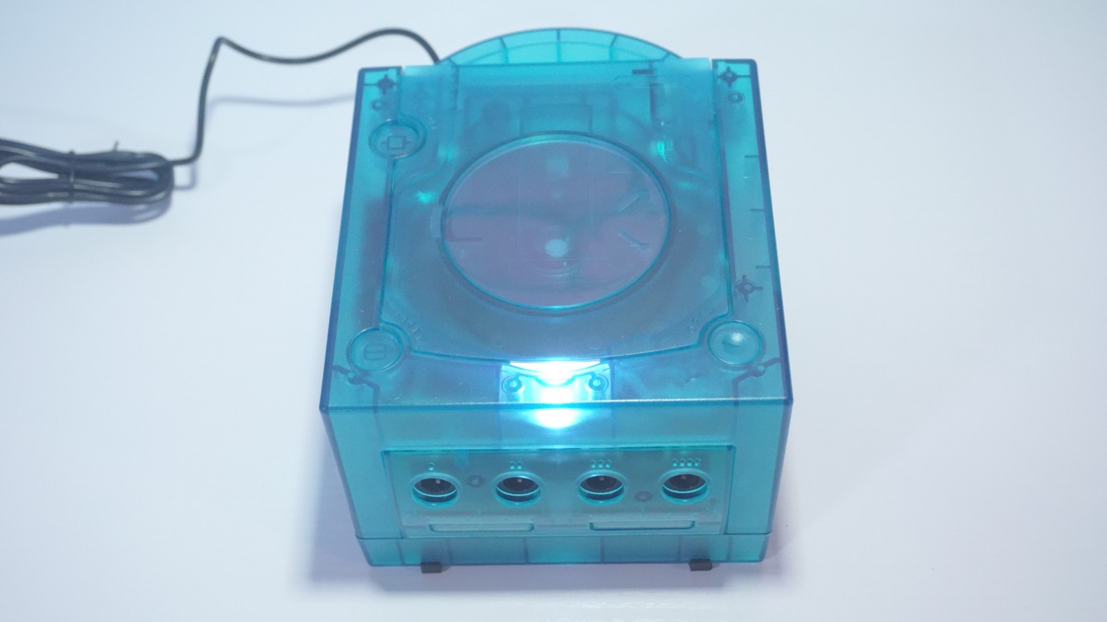 Clear Blue Nintendo GameCube Console DOL-001 (USA) with LEDs & Controller