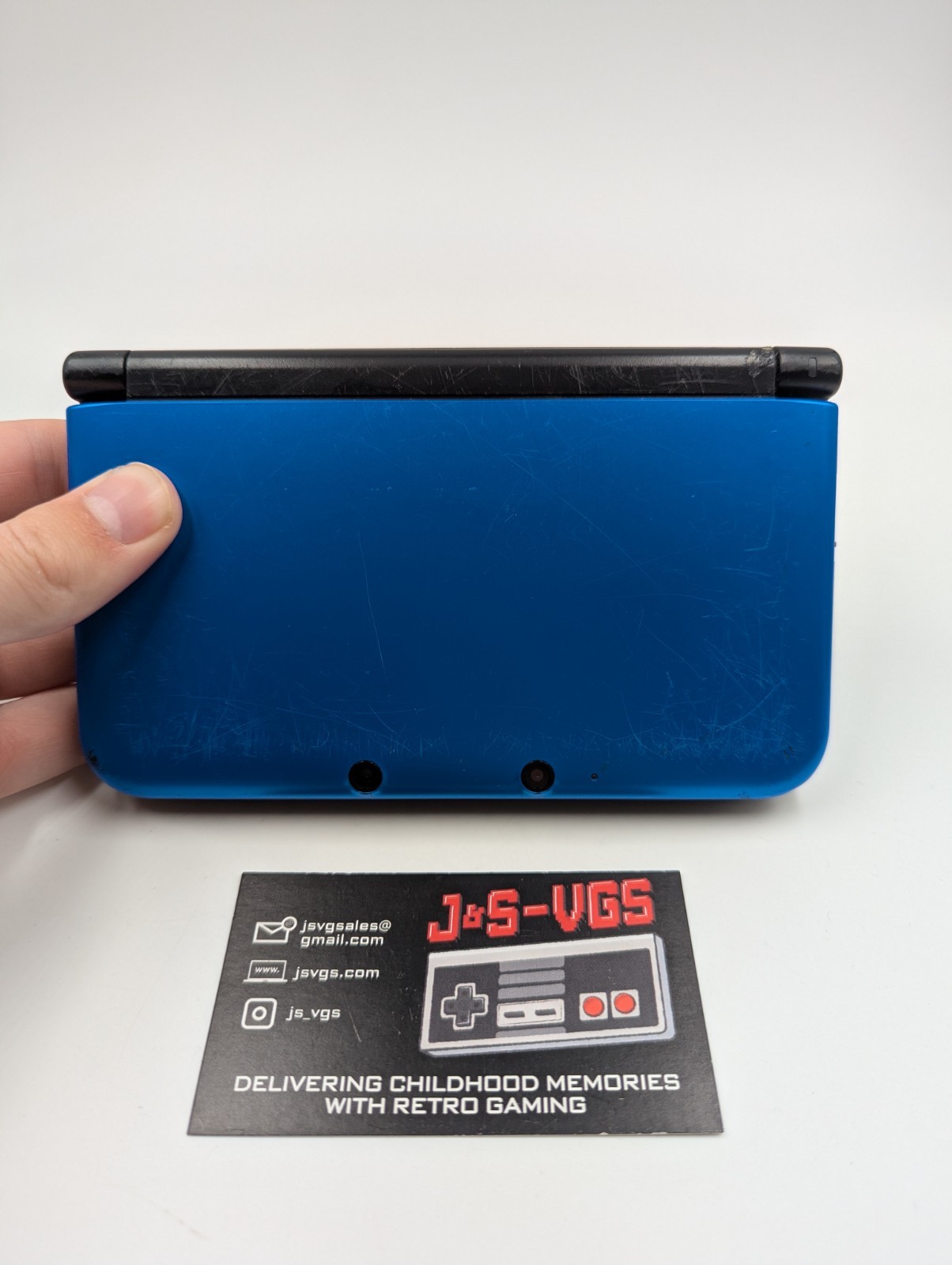 Nintendo 3DS XL Blue Black Console Glued Hinge Tested