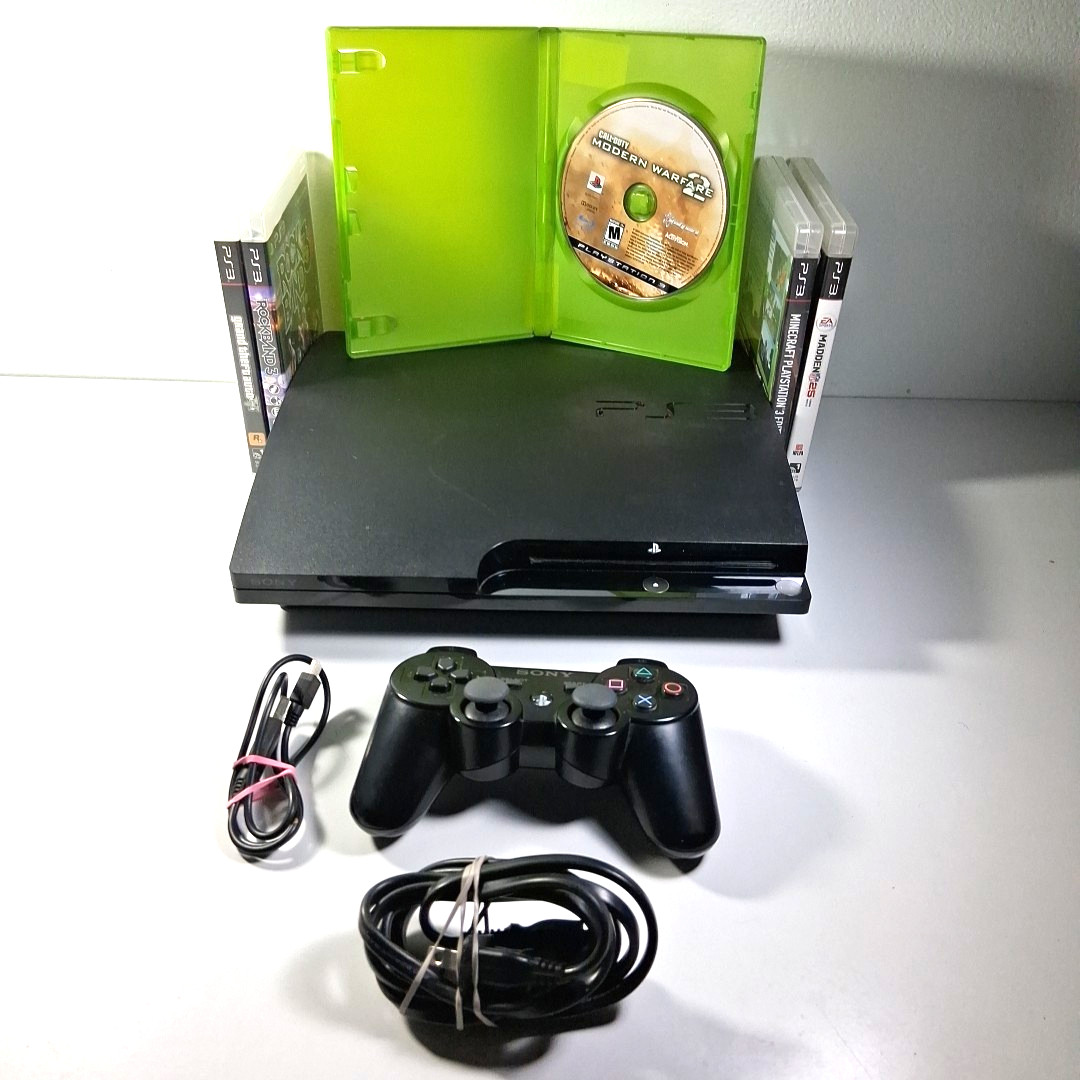 Sony PlayStation 3 Slim PS3 CECH-2001B Black 250GB 5 Games Tested