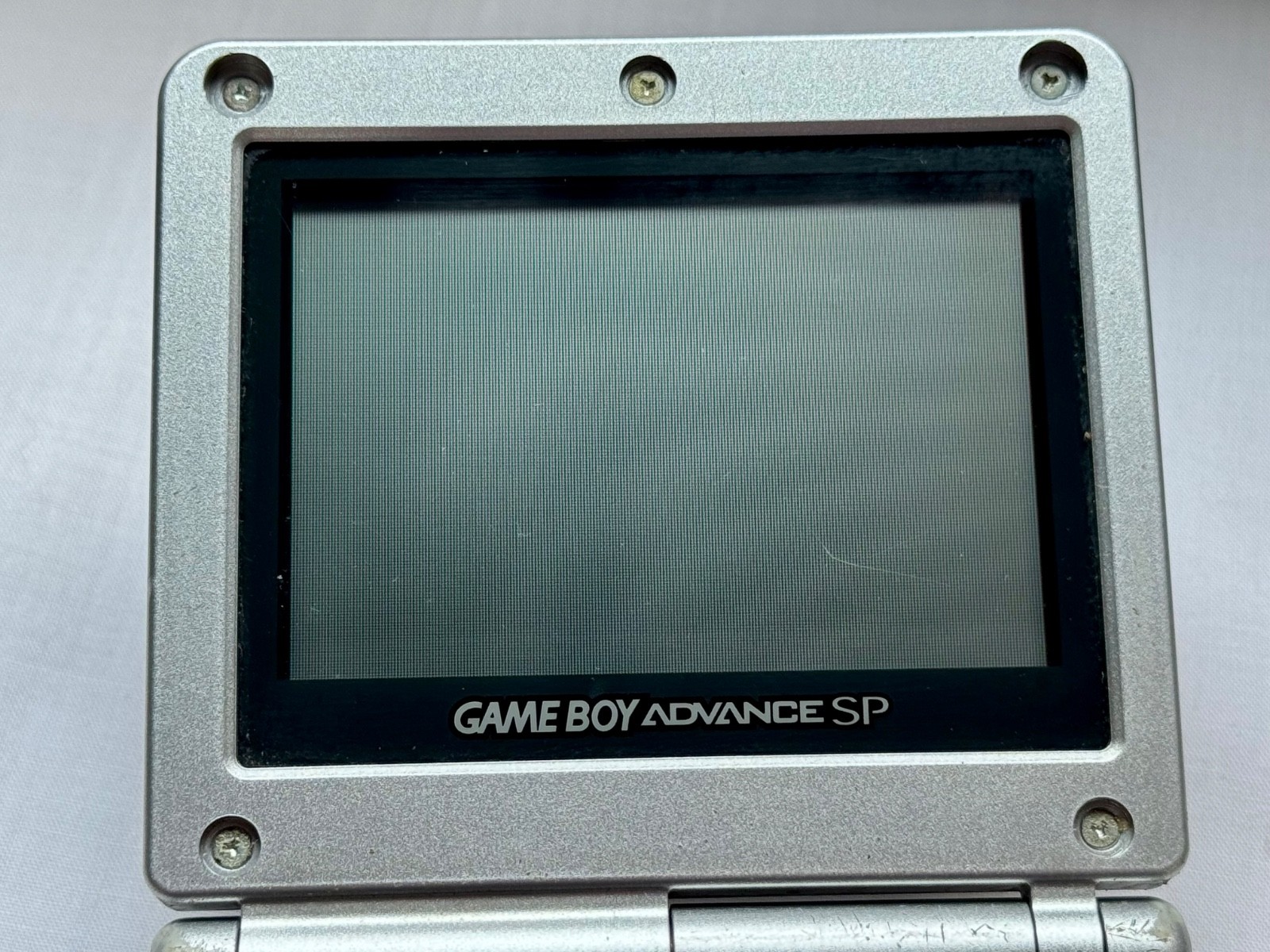 Nintendo Gameboy Advance SP AGS001 Metal Silver Handheld w/ USB Cable & Battery