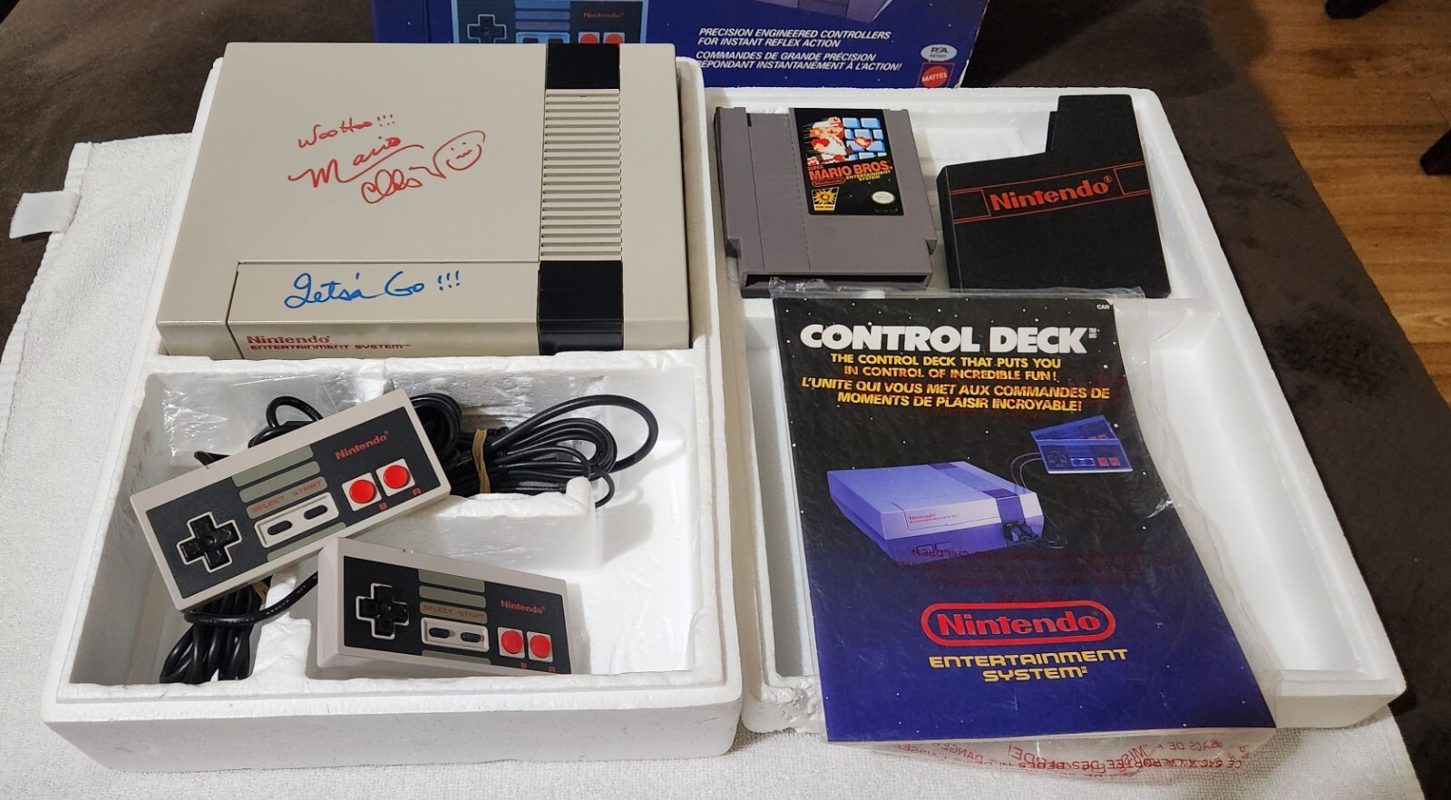 Nintendo Control Deck Original Box DUAL 2X CHARLES MARTINET SIGNATURE CIB PSA