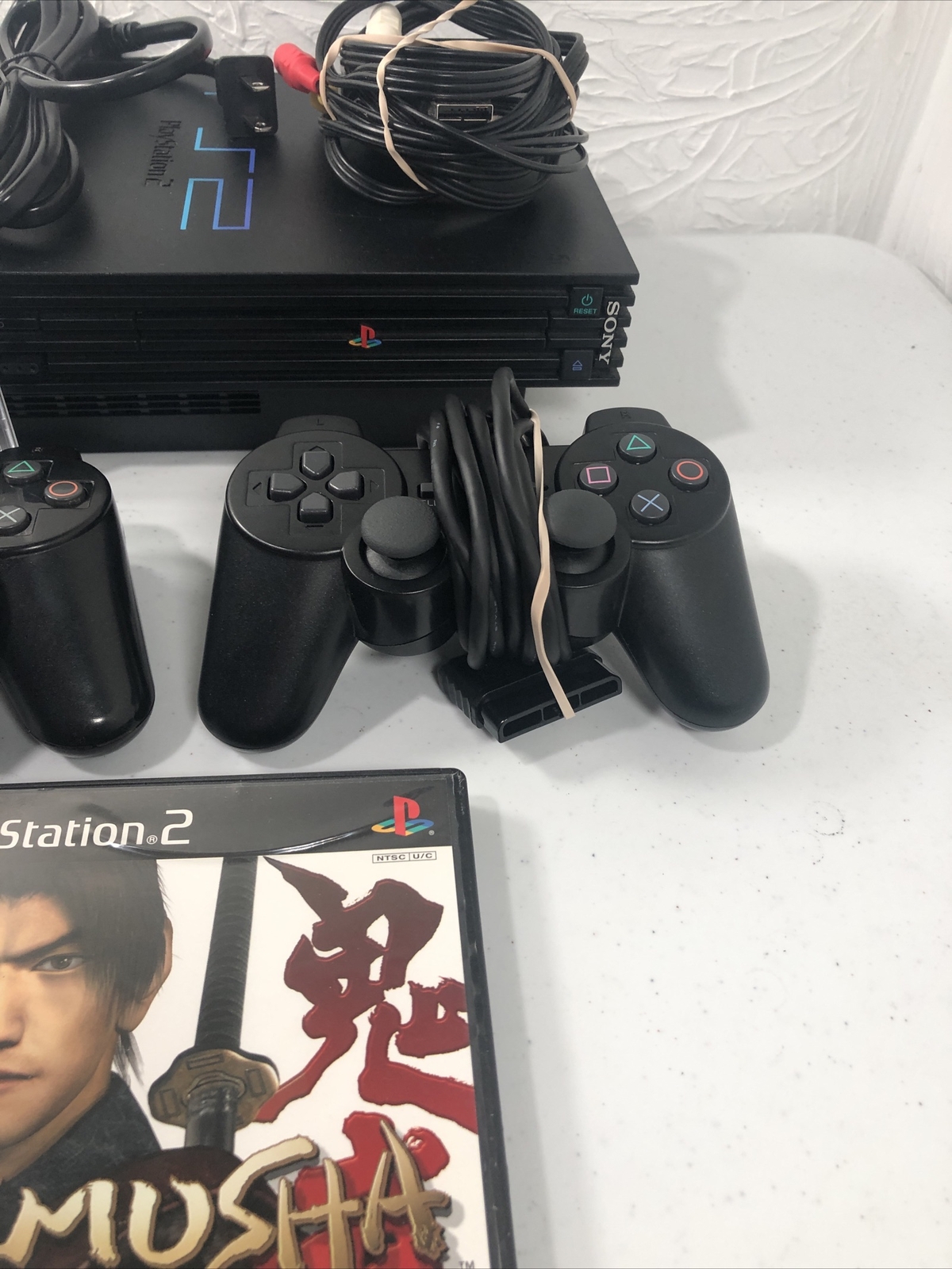 Sony PS2 SCPH-15000 Black Fat Console Controllers Japan Import SONIC GEMS! READ!