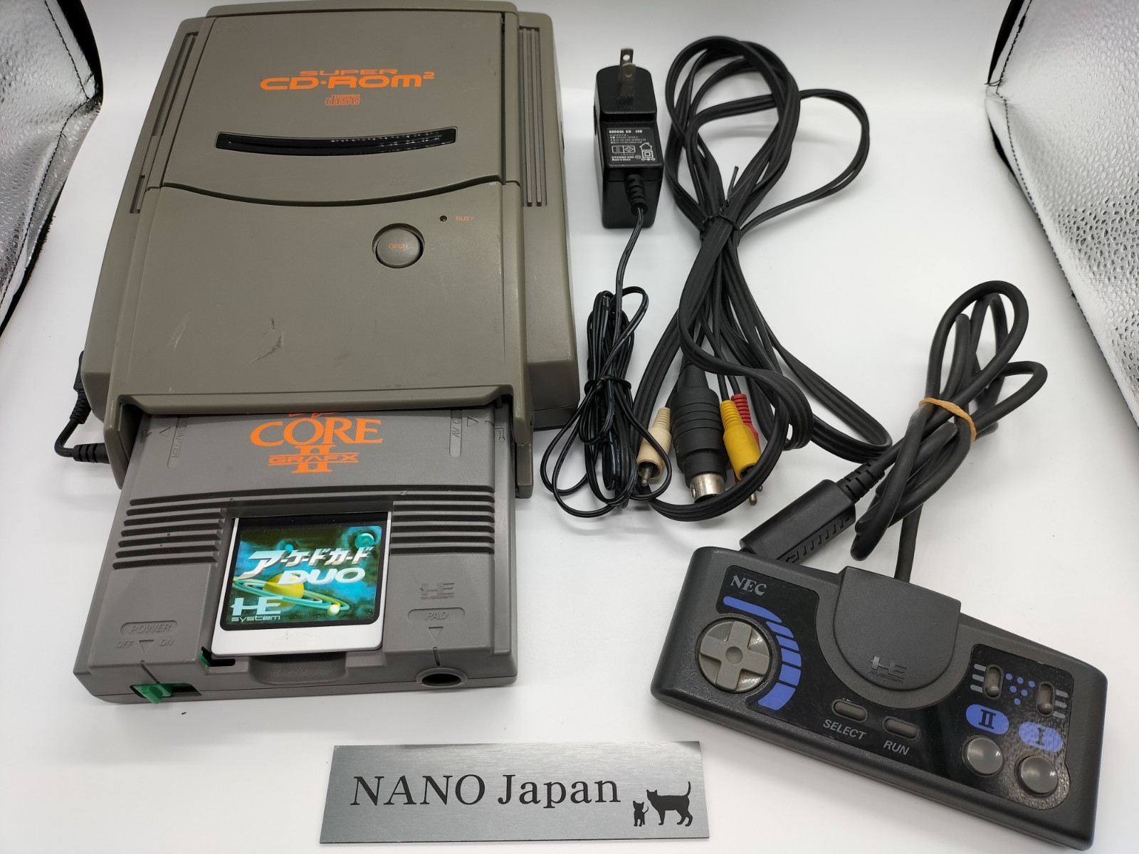 PC Engine SUPER CD ROM2 PI-CD1 + Core Grafx II PI-TG7 SET Tested