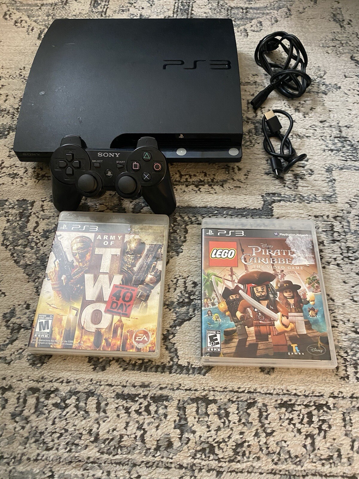 Sony PlayStation PS3 Slim 250GB CECH-2001B w/Controller & Cords Tested Works
