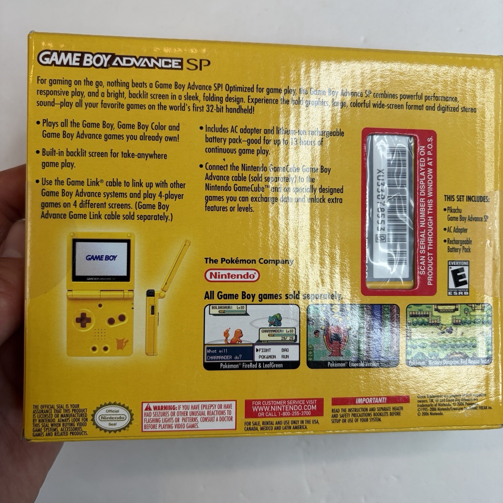 SEALED BRAND NEW Nintendo Game Boy Advance SP Limited Pikachu Edition Toys R US