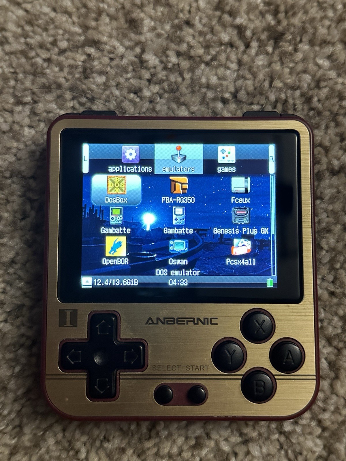 Anbernic RG280V Handheld Retro Console 64GB Red/Gold – Pre-Loaded NES GBA PS1