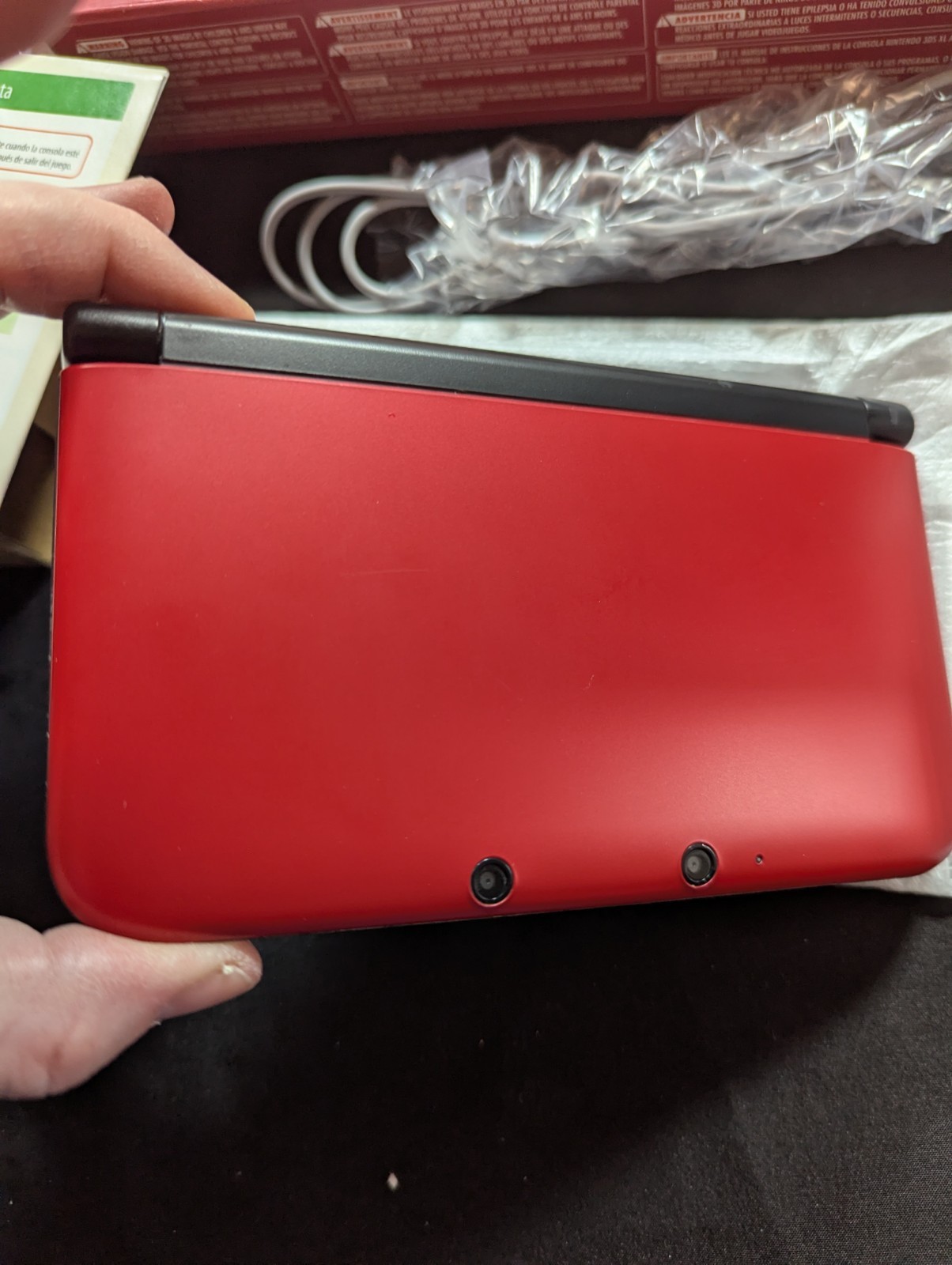 Nintendo 3DS XL Red Black Handheld Console CIB Matching Serials US