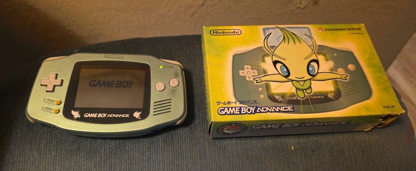 Nintendo Game Boy Advance Celebi Green With Box Manual/console Serial # Match