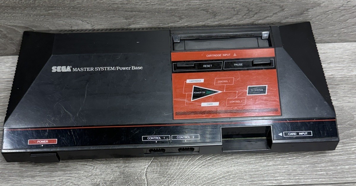 Sega Master System Power Base Console + Controller AC & RF + 6 Games Bundle Lot