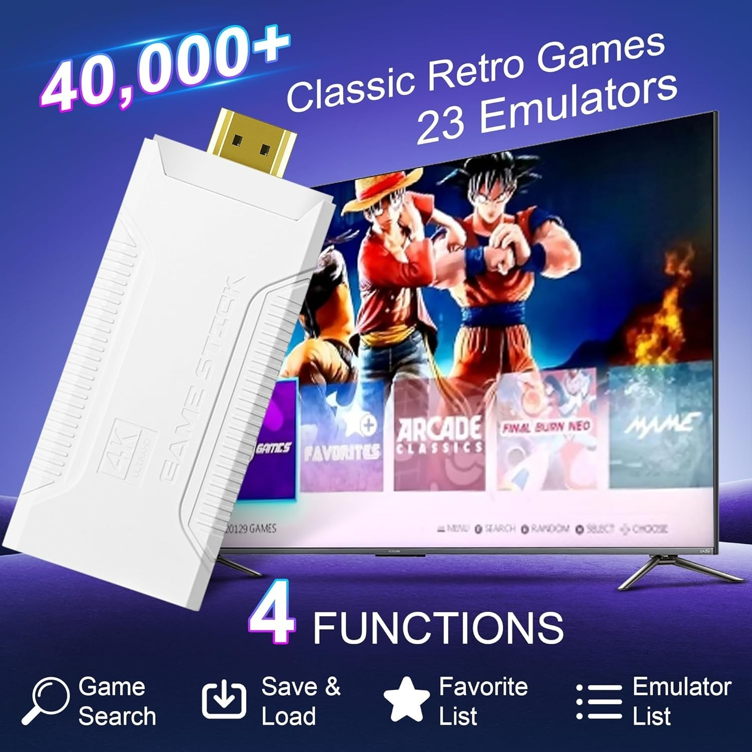 Multiplayer Retro Game Console with 40,000+ Games & Dual Wireless Controllers