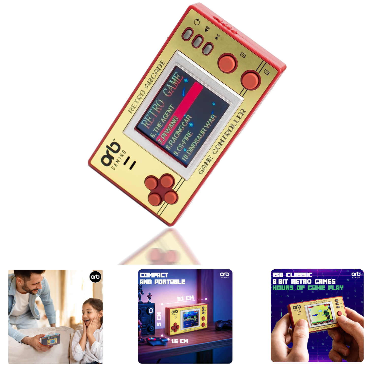 150 In-Built Games 8-Bit Retro Gaming Handheld Console 1.8 Inch LCD Screen