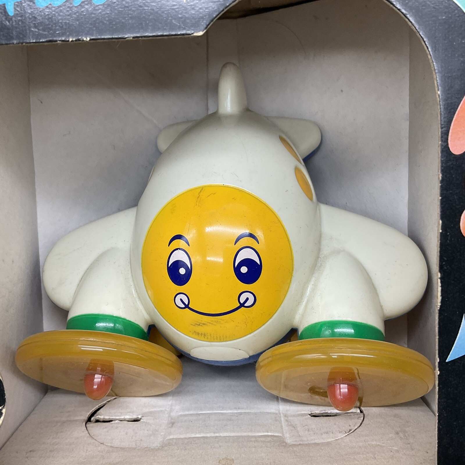 80’S VINTAGE TOMY BIG FUN TWIRLY WHIRLIES BABY PUSH TOY MIB Airplane# NIB [LH]