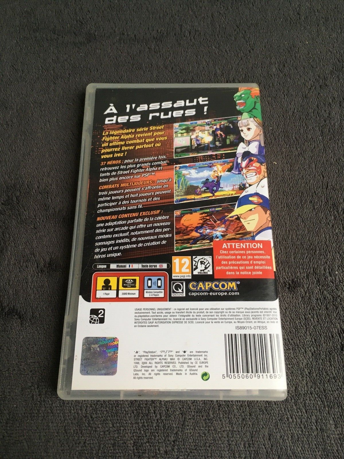 PSP Street Fighter Alpha 3 Max PAL Fr Very Good Condition