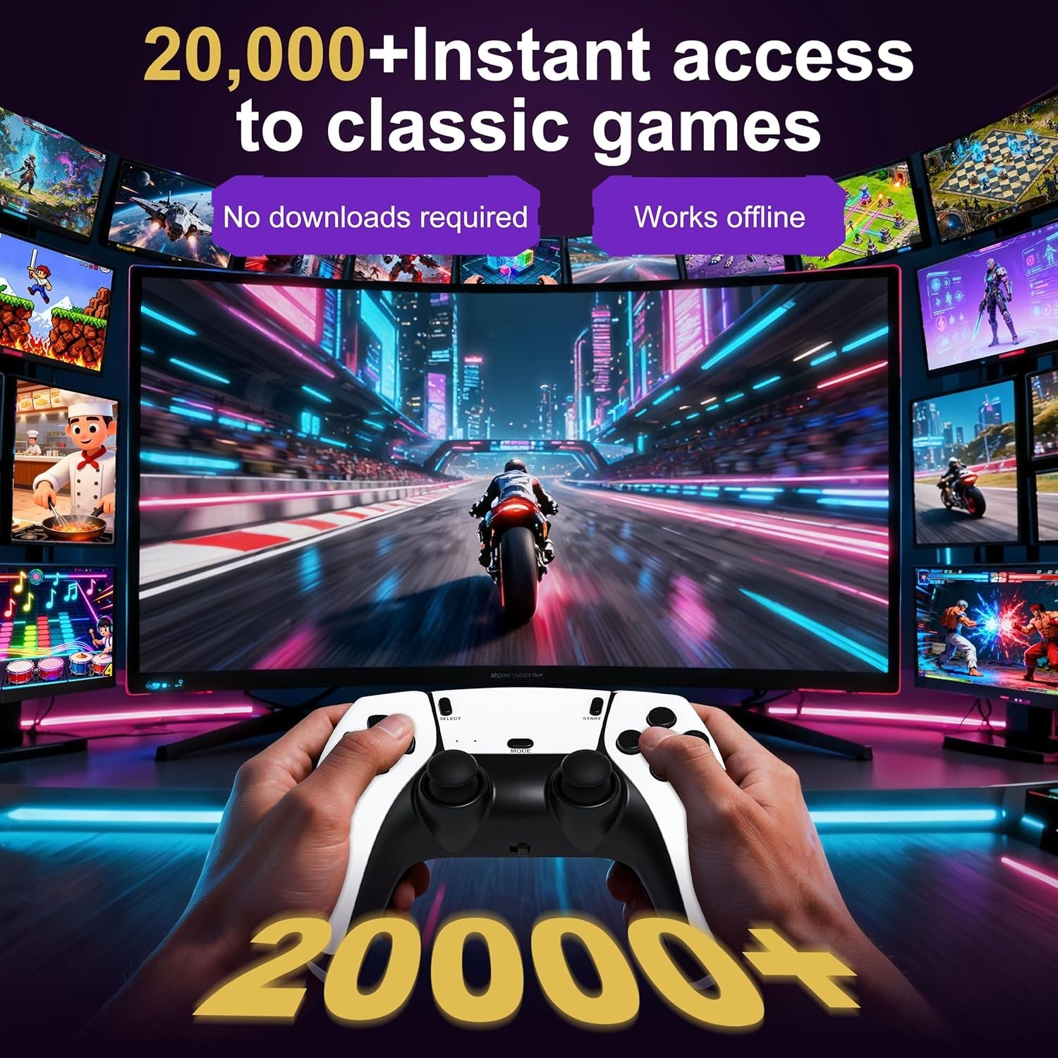 2026 Upgraded Retro Gaming Console Stick, Video Games Stick Built-in 23 Emula…