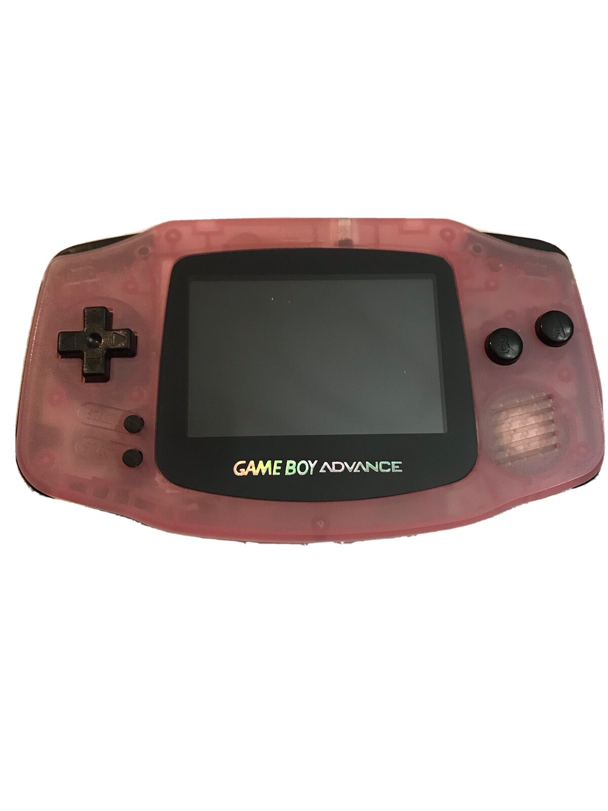 Fuchsia Pink Clear Nintendo Game Boy Advance System. Back Lit Mod
