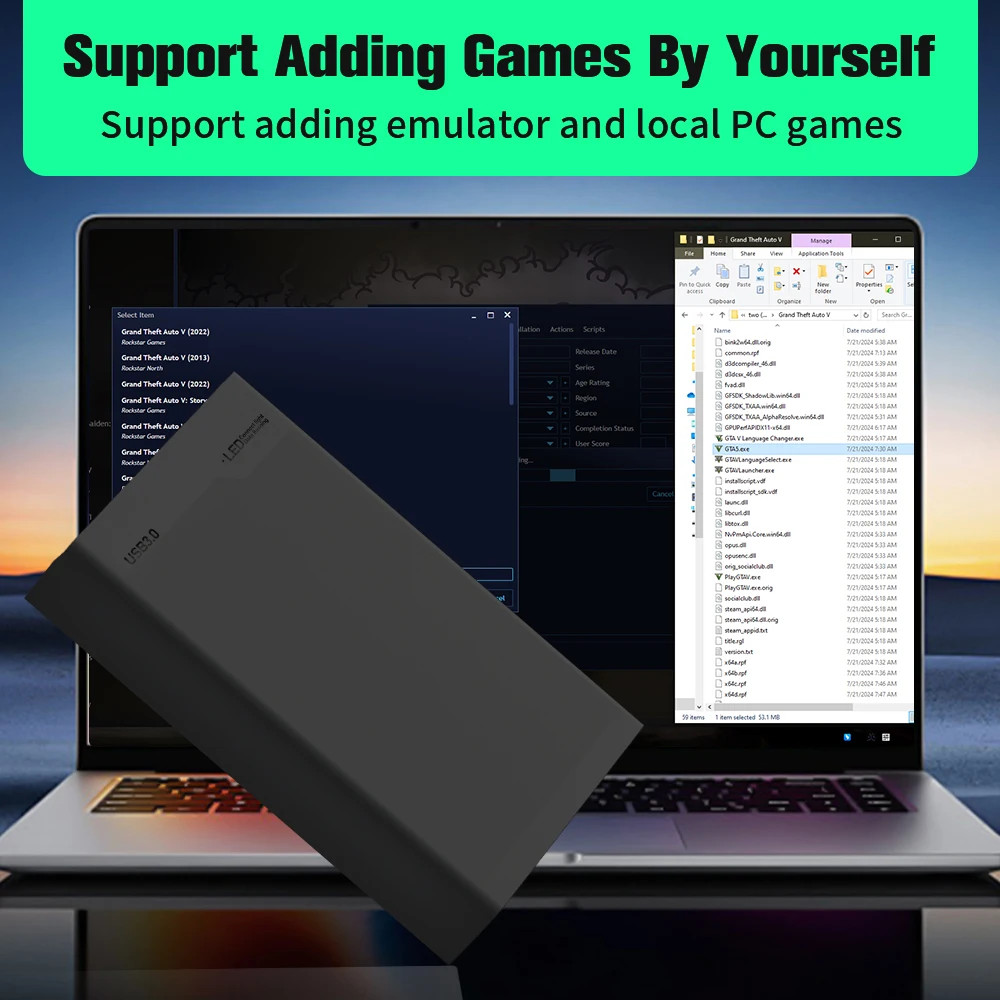 Portable 500GB Gaming HDD for Xbox, PS3, PS2, Switch, Wii – Reproduction