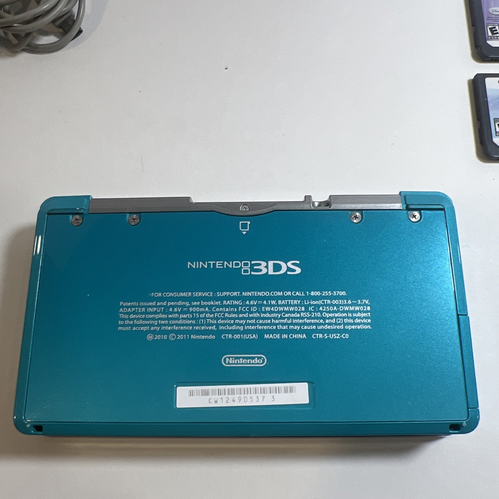 Nintendo 3DS Aqua Blue Bundle Super Princess Peach Winx 6 Games OEM Charger