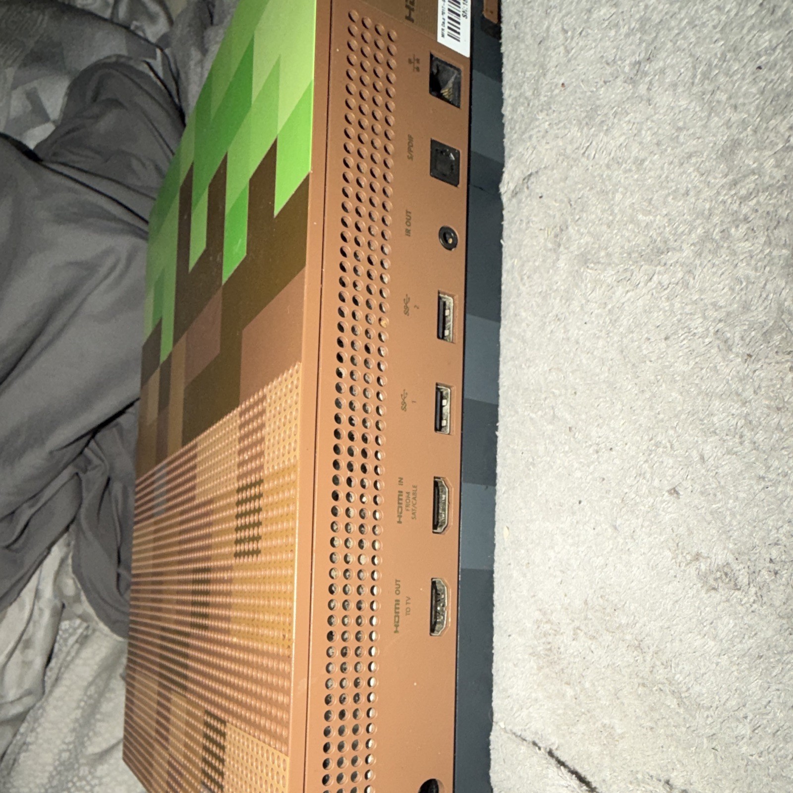 Microsoft Xbox One S Minecraft Console HDMI USB Ethernet Brown Green