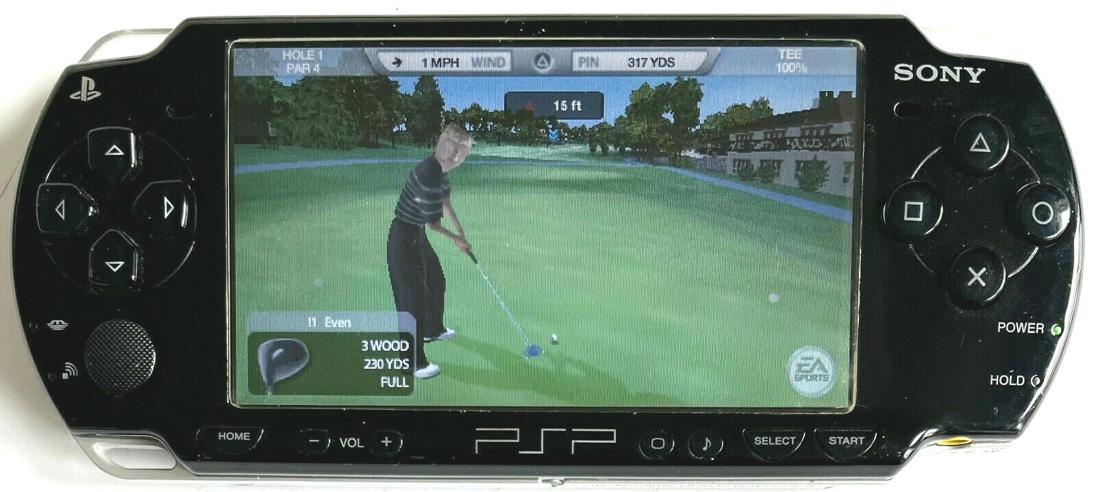 SONY PSP 2001 SLIM PIANO BLACK HANDHELD CONSOLE BUNDLE & 5 COMPLETE SPORTS GAMES