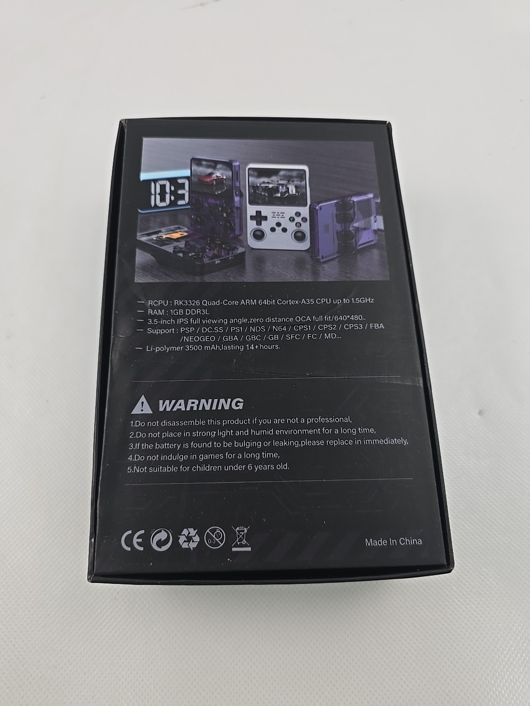 R36S Black/Grey Handheld Game Console TF Card 640×480 Gamepad