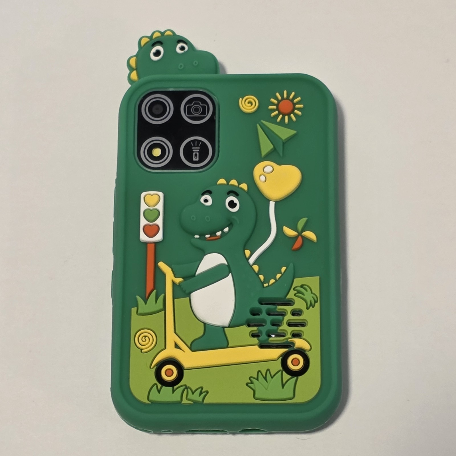 Kids Game Console -Camera- Slim Device – Green Dinosaur Graphic