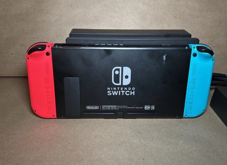 Nintendo Switch Handheld Console w/ Neon Blue Red Joy-Cons and Dock| Tested