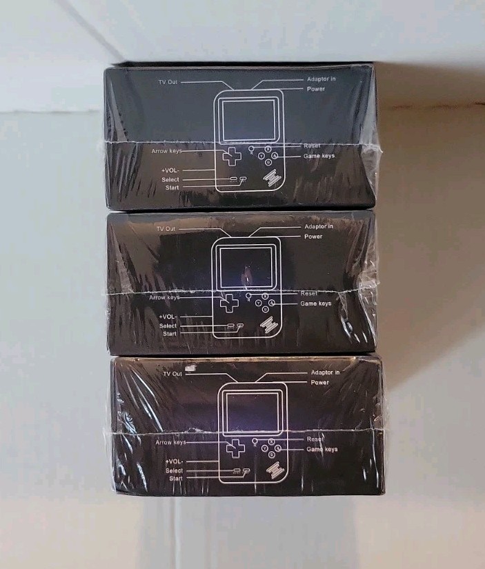 Game Box Plus Lot (1 Black, 2 White) 3in LCD Handheld Video Game System Sealed