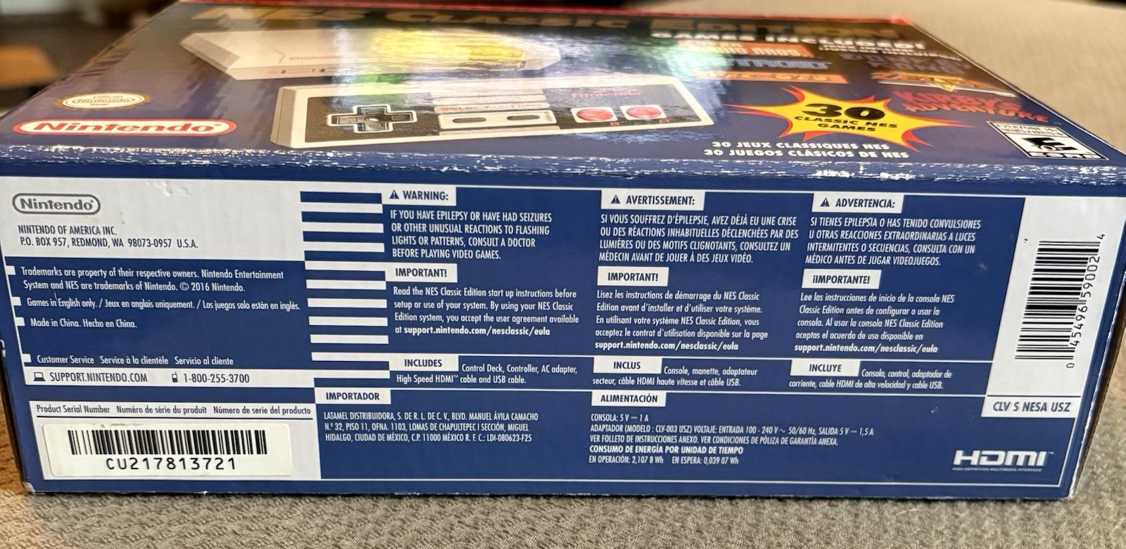 Nintendo NES Classic Edition Gray Home Console HDMI w/ 30 Pre-Installed Games