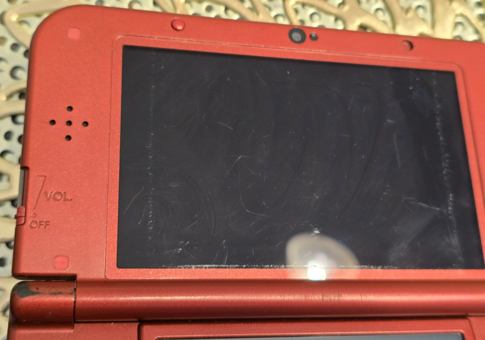 Nintendo “New” 3DS XL Metallic Red Console w/Charger — Tested & Working