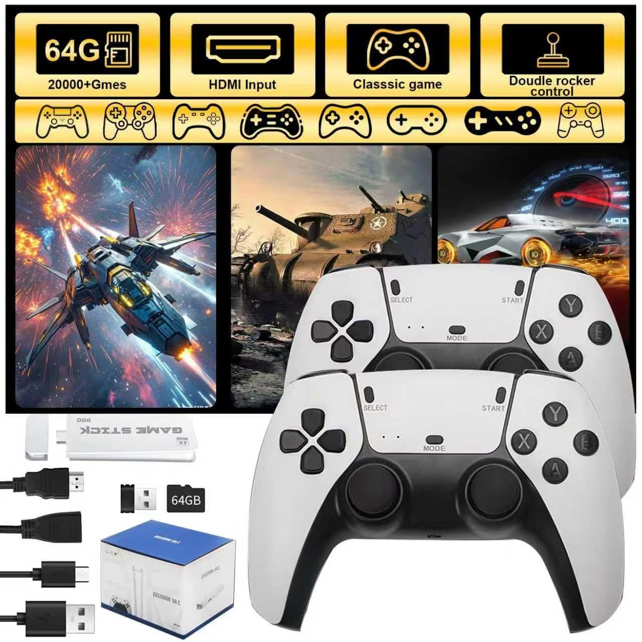 Plug & Play Retro Game Stick: 40K Games, Dual Controllers & 4K Output