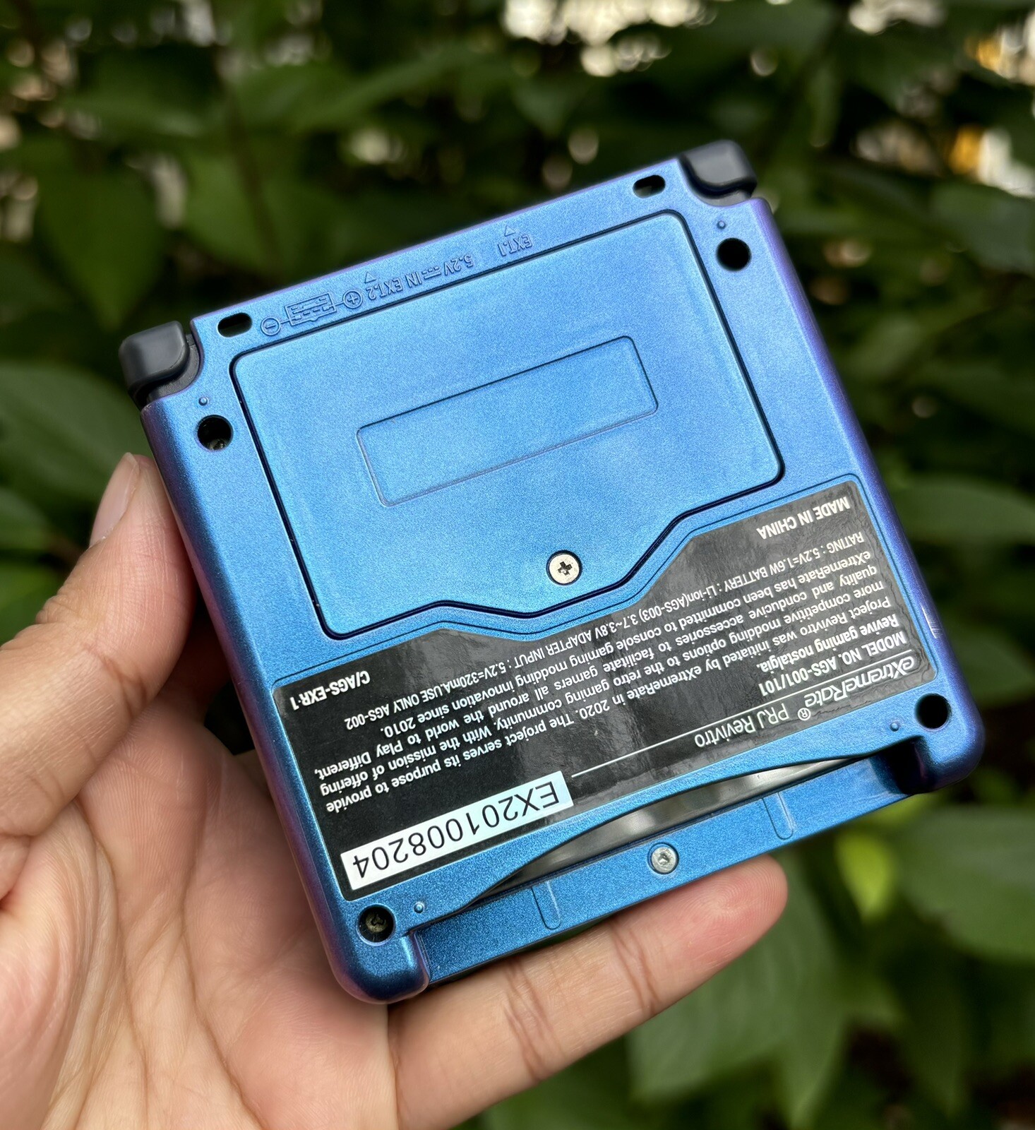 Unique Gift Chameleon Purple Blue Glossy Gameboy Advance SP IPS V2/V5 Console