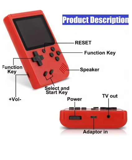 2.4 Inch Lcd Screen Retro Video Game Console Built-in 400 In Handheld Portable