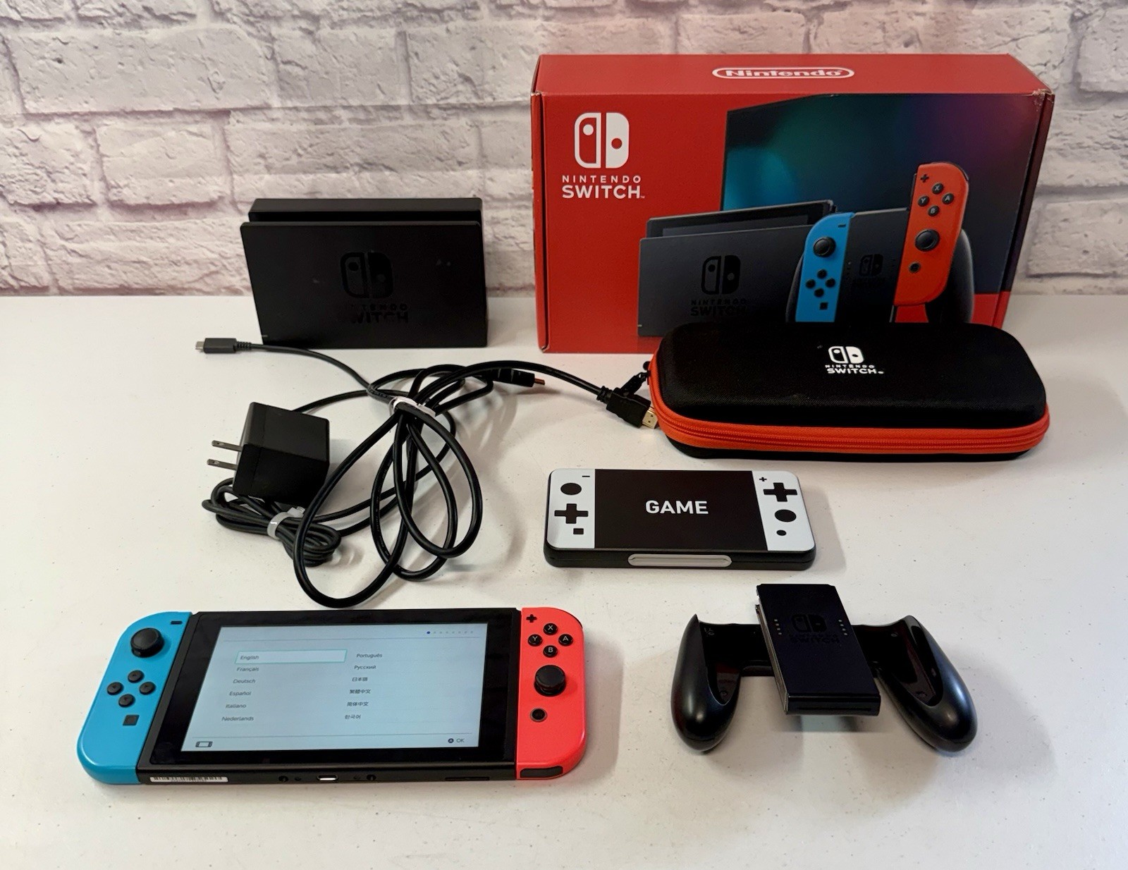Nintendo Switch Game Console Handheld With Dock HDMI Red Blue Joycon Barely Used