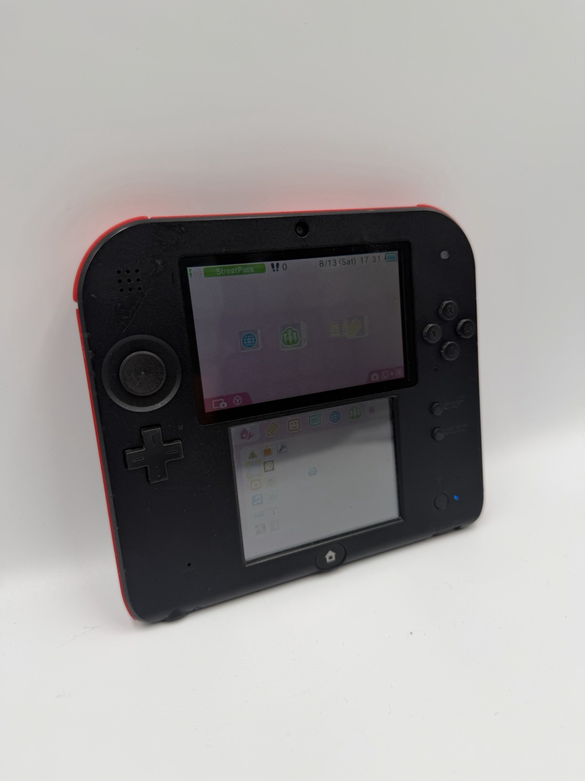 Nintendo 2DS Handheld System Red & Black. Tested, W/ Charger