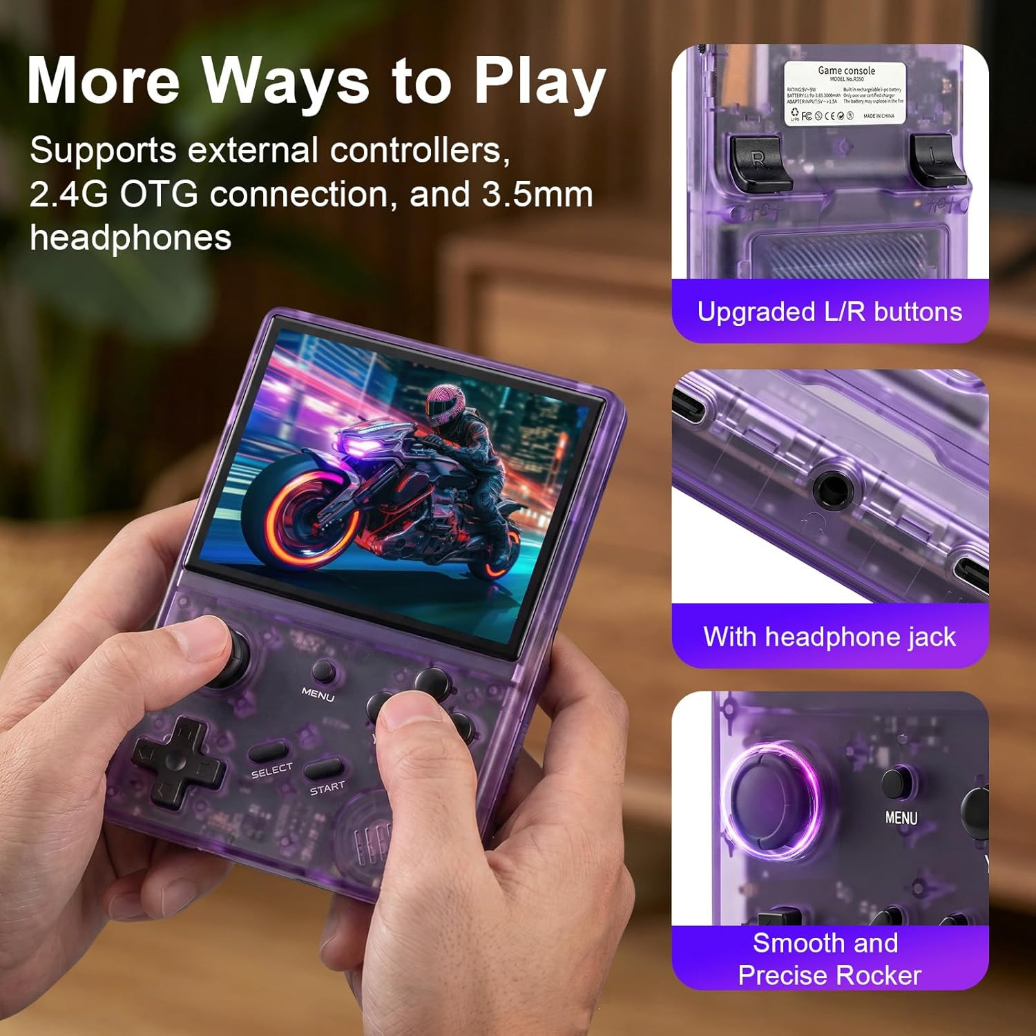 Retro Handheld Game Console with 2100+ Built-In Games, 64GB TF Card, 3.5-Inch IP
