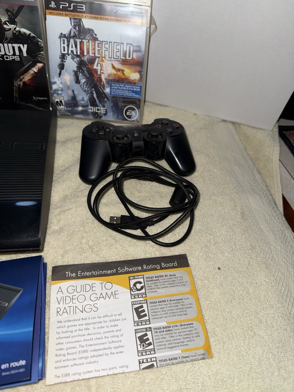 Sony PlayStation 3 Super Slim CECH-4201A Black 5 Games 1 Controller Tested