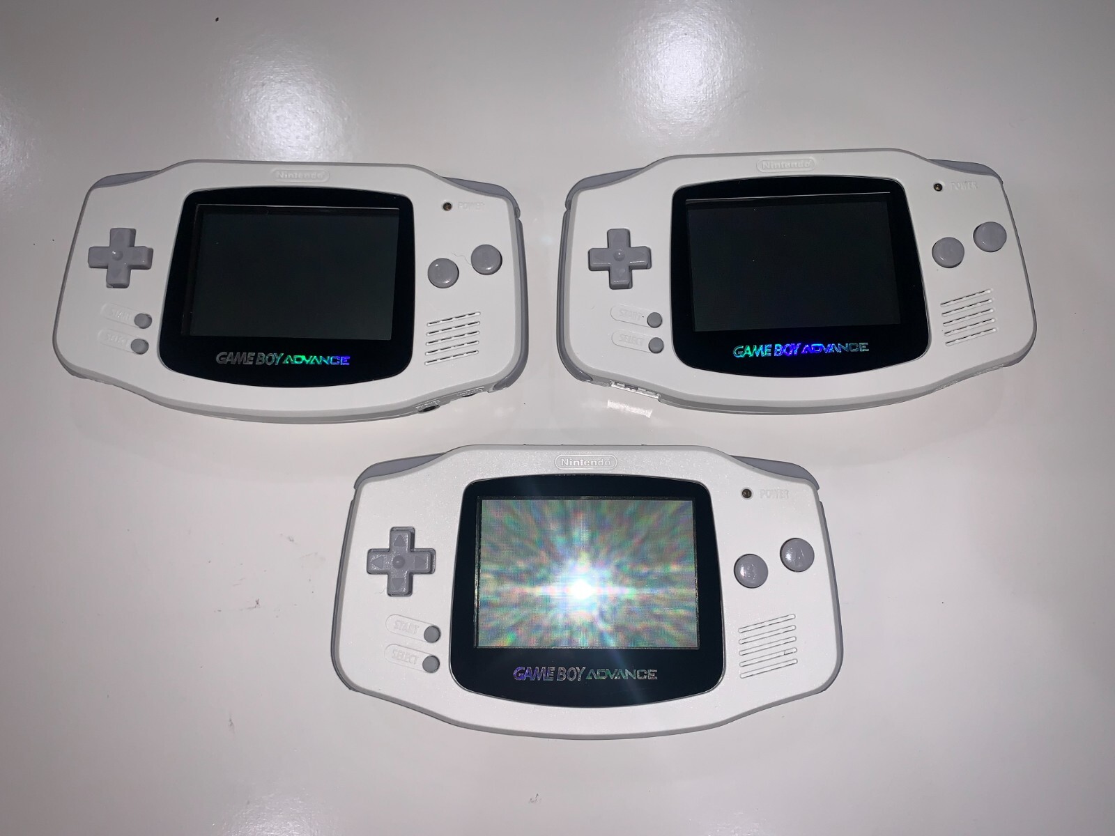 Nintendo GameBoy Advance GBA (New Case & Lens) White Console Handheld System #1
