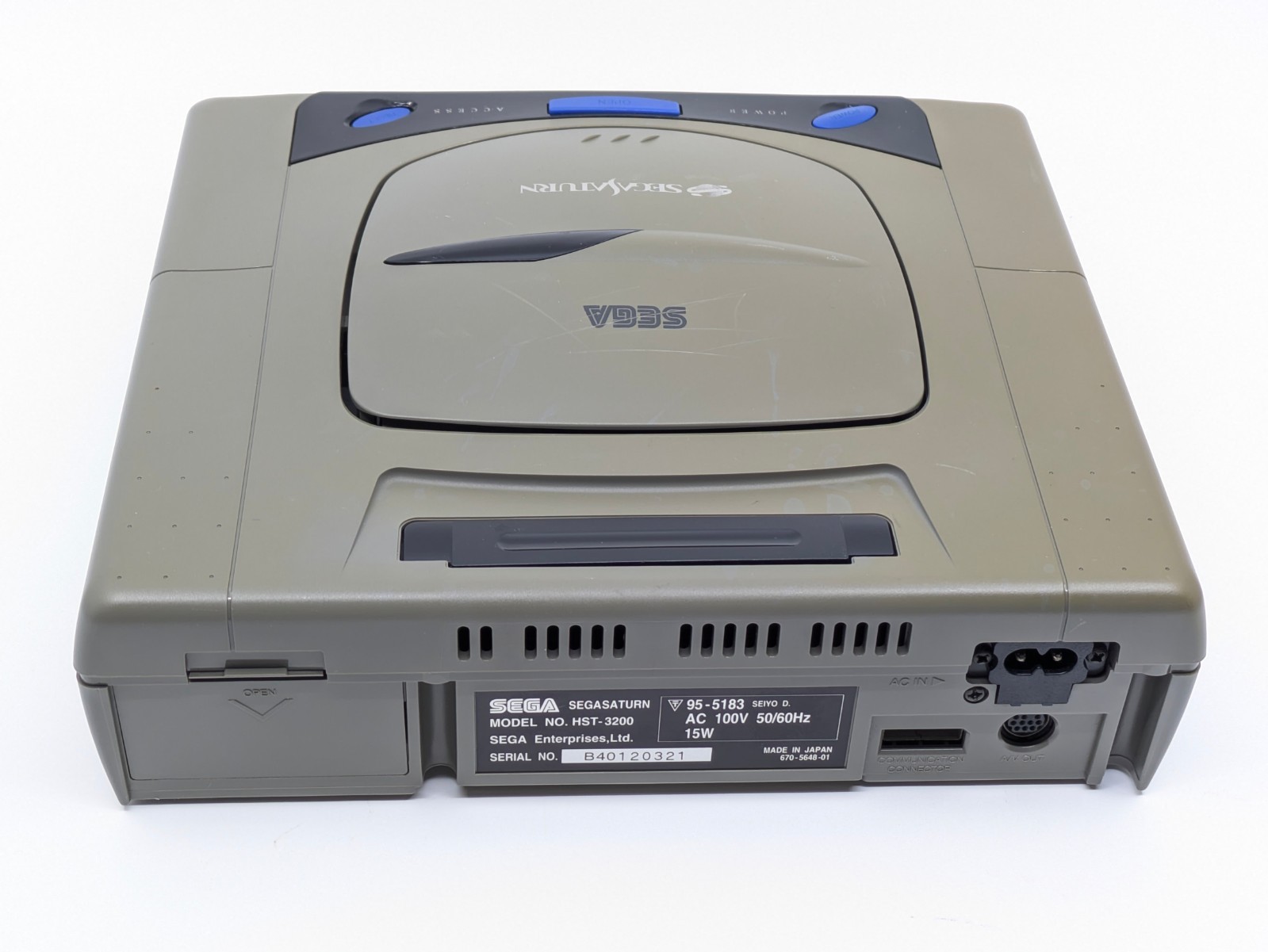 Sega Saturn HST-3200 Gray Console Complete Set Tested Japan NTSC-J