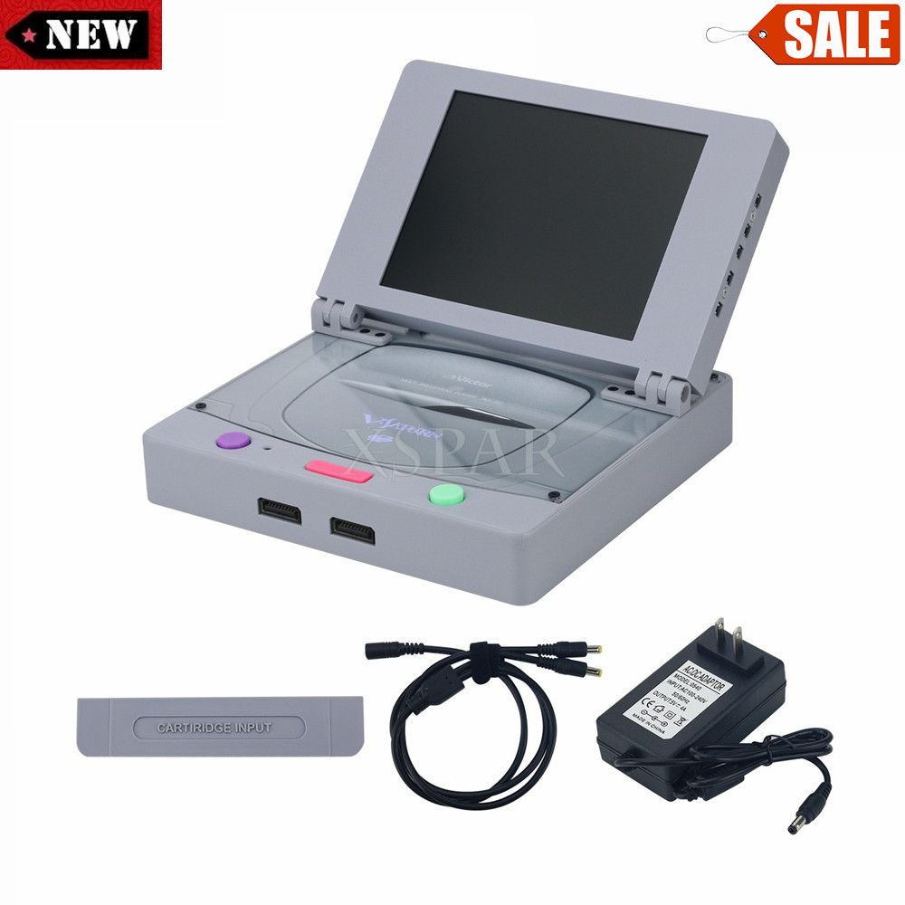 Saturn Slim Combo Game Console 8″ 4:3 LCD Screen Hifi Stereo Speaker for SS Game