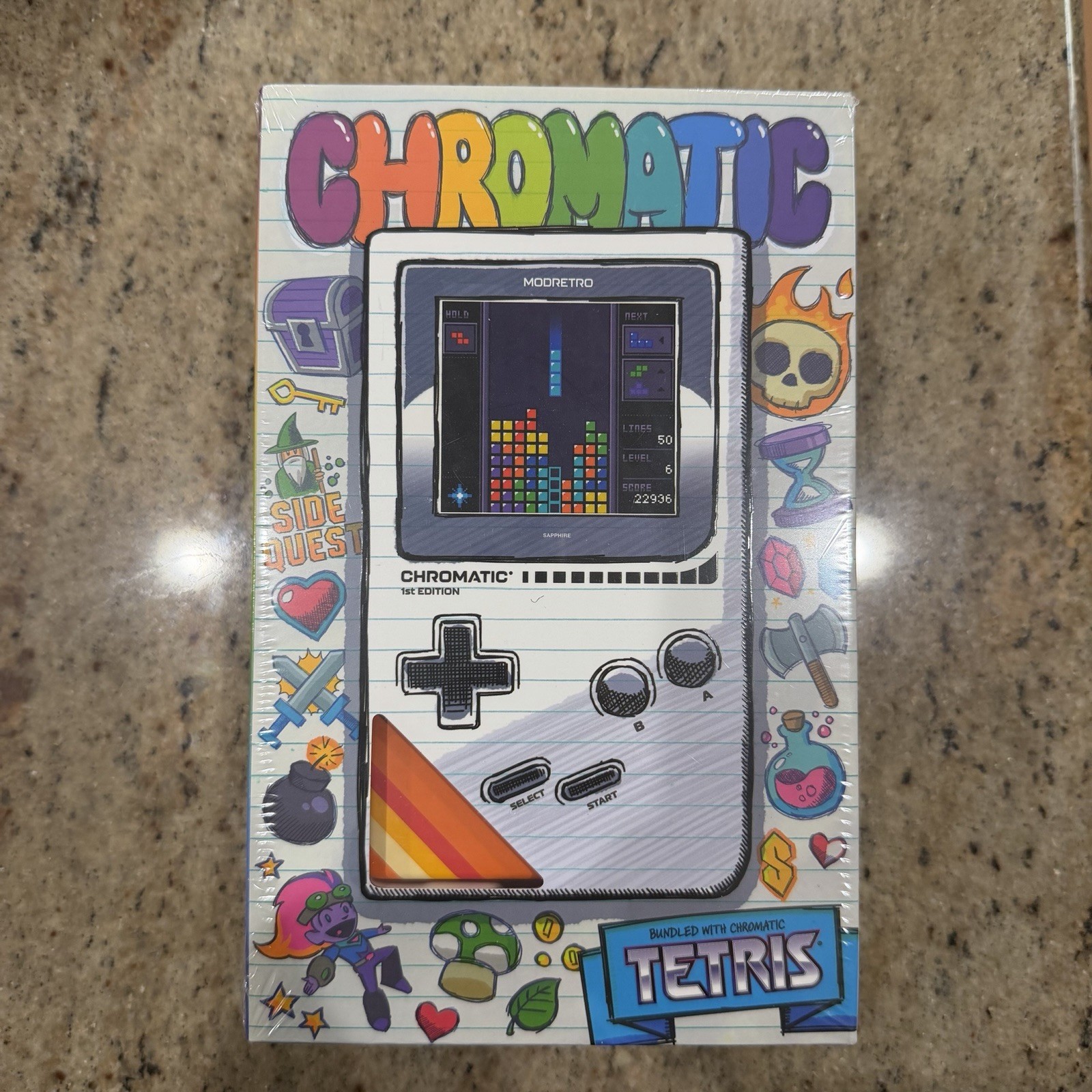 ModRetro Chromatic 1st Edition Inferno Orange w/ Tetris Game. FACTORY SEALED.