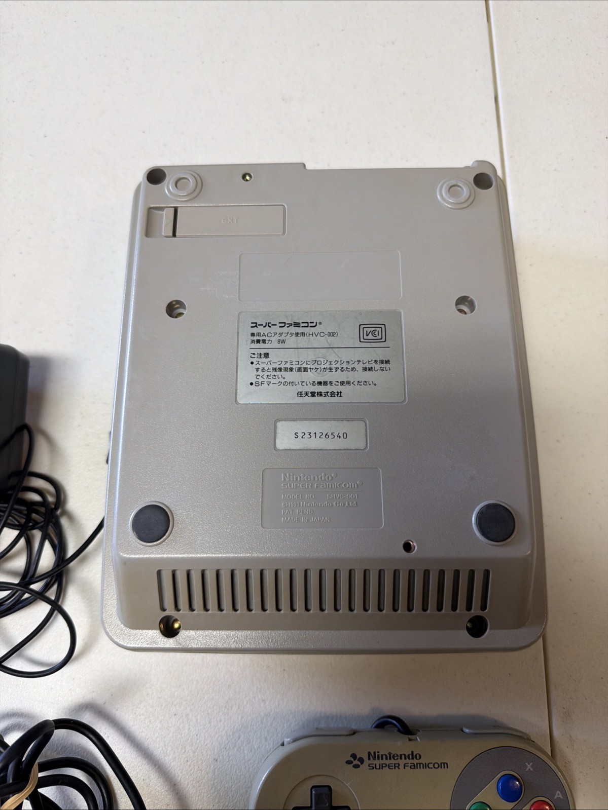 Nintendo Super Famicom Console + (2) OEM Controller and AC Adapter, S23126540