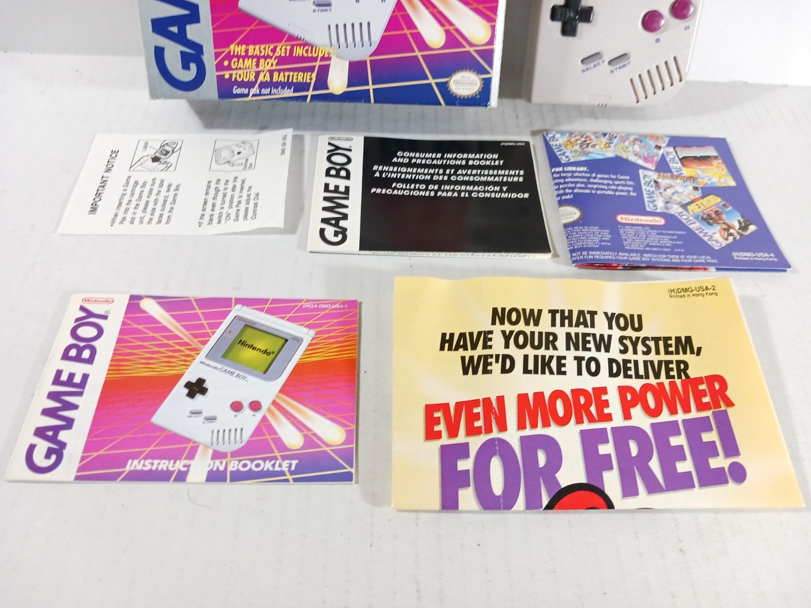 Nintendo GameBoy DMG Complete With Box Original Tested CIB Box Manual Game Boy