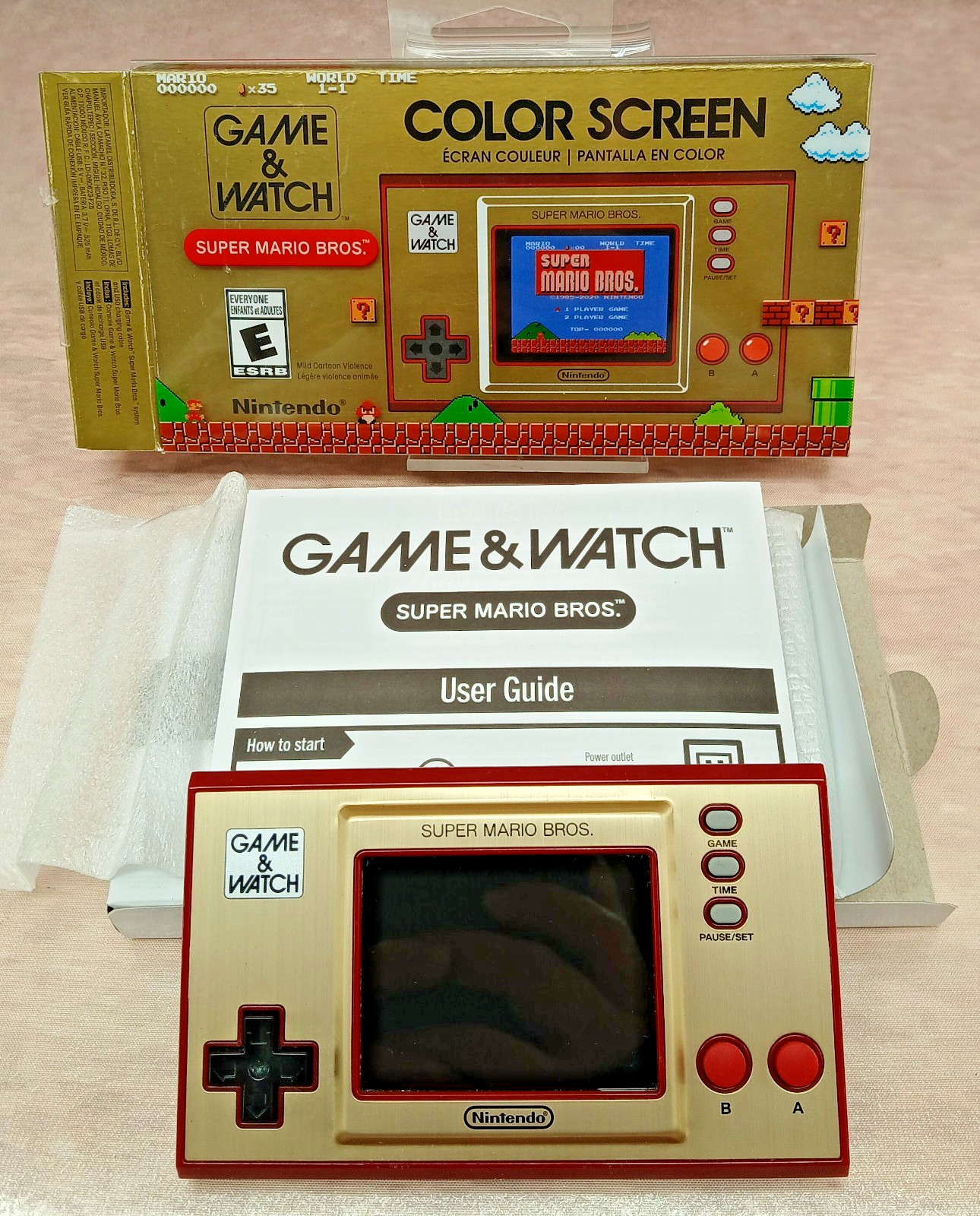 Nintendo Game & Watch Super Mario Bros Color Screen Handheld Console Tested